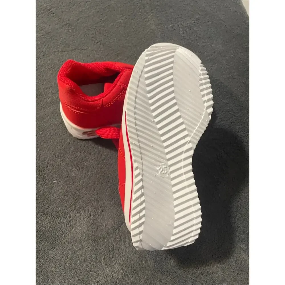 Kids Bright Red Lace-Up Sneakers - Everyday Play Shoes NWOT Toddler 8.5